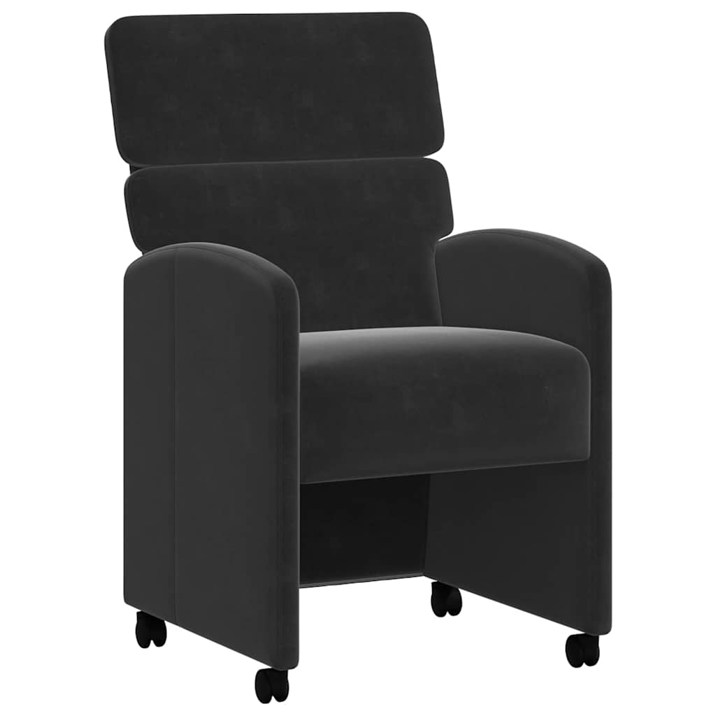 Esszimmerstühle mit Rollen 2 pcs Schwarz 58 x 65 x 98 cm Samt