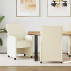 Esszimmerstühle mit Rollen 2 pcs Creme 58 x 65 x 98 cm