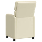 Esszimmerstühle mit Rollen 2 pcs Creme 58 x 65 x 98 cm