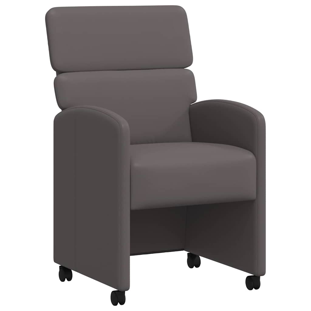 Esszimmerstühle mit Rollen 2 pcs Grau 58 x 65 x 98 cm