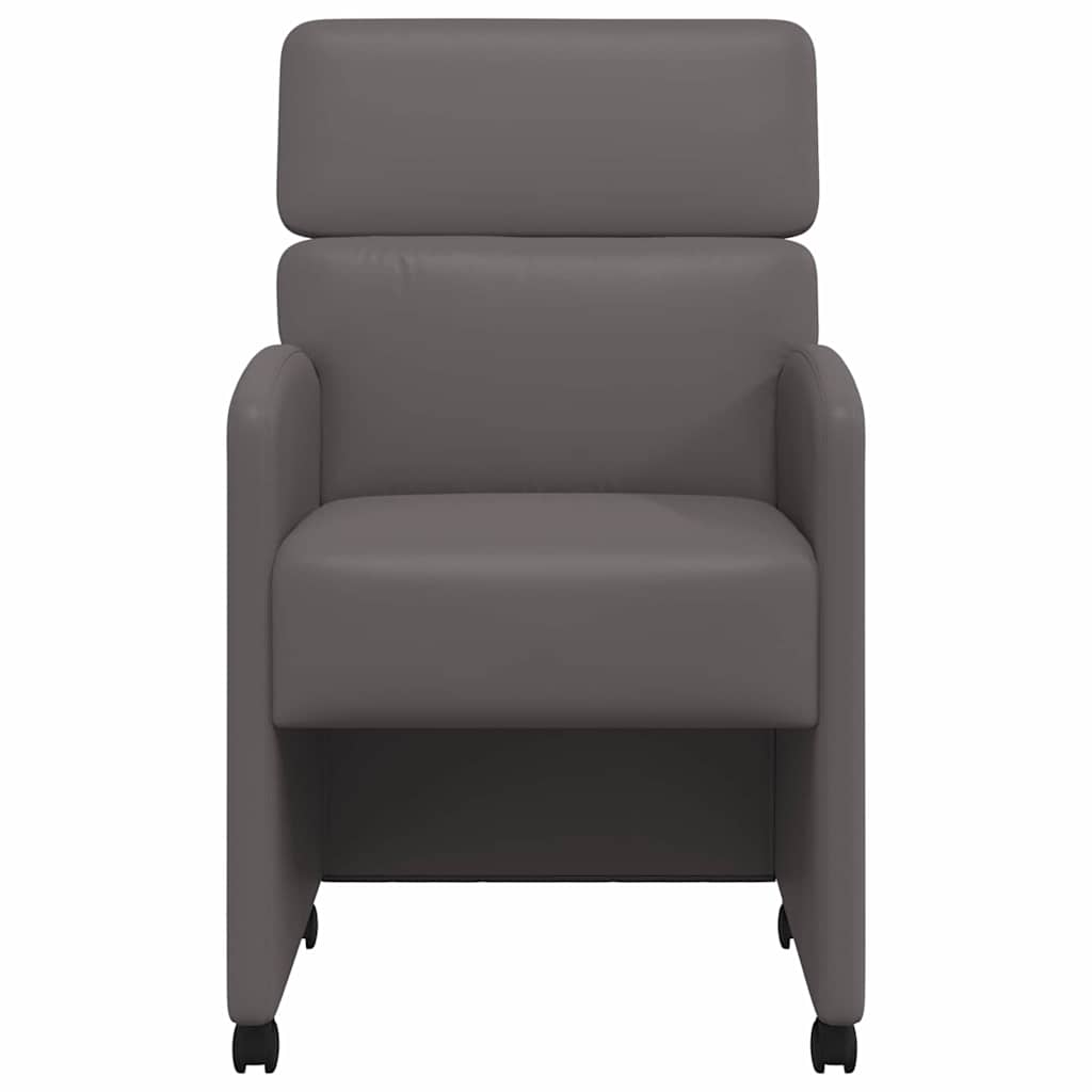 Esszimmerstühle mit Rollen 2 pcs Grau 58 x 65 x 98 cm