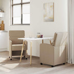 Esszimmerstühle mit Rollen 2 pcs Cappuccino 58 x 65 x 98 cm