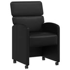 Esszimmerstühle mit Rollen 2 pcs Schwarz 58 x 65 x 98 cm