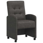 Esszimmerstühle mit Rollen 2 pcs Schwarz 58 x 67 x 97 cm