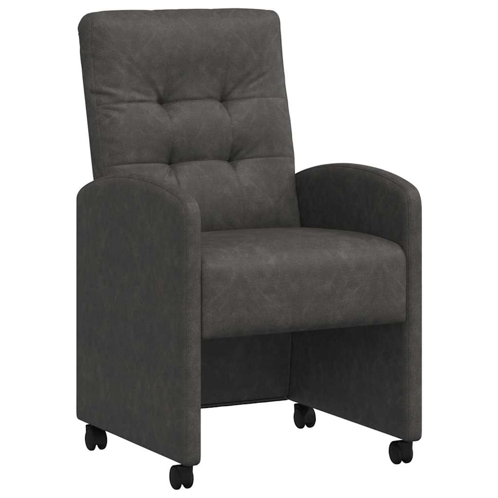 Esszimmerstühle mit Rollen 2 pcs Schwarz 58 x 67 x 97 cm