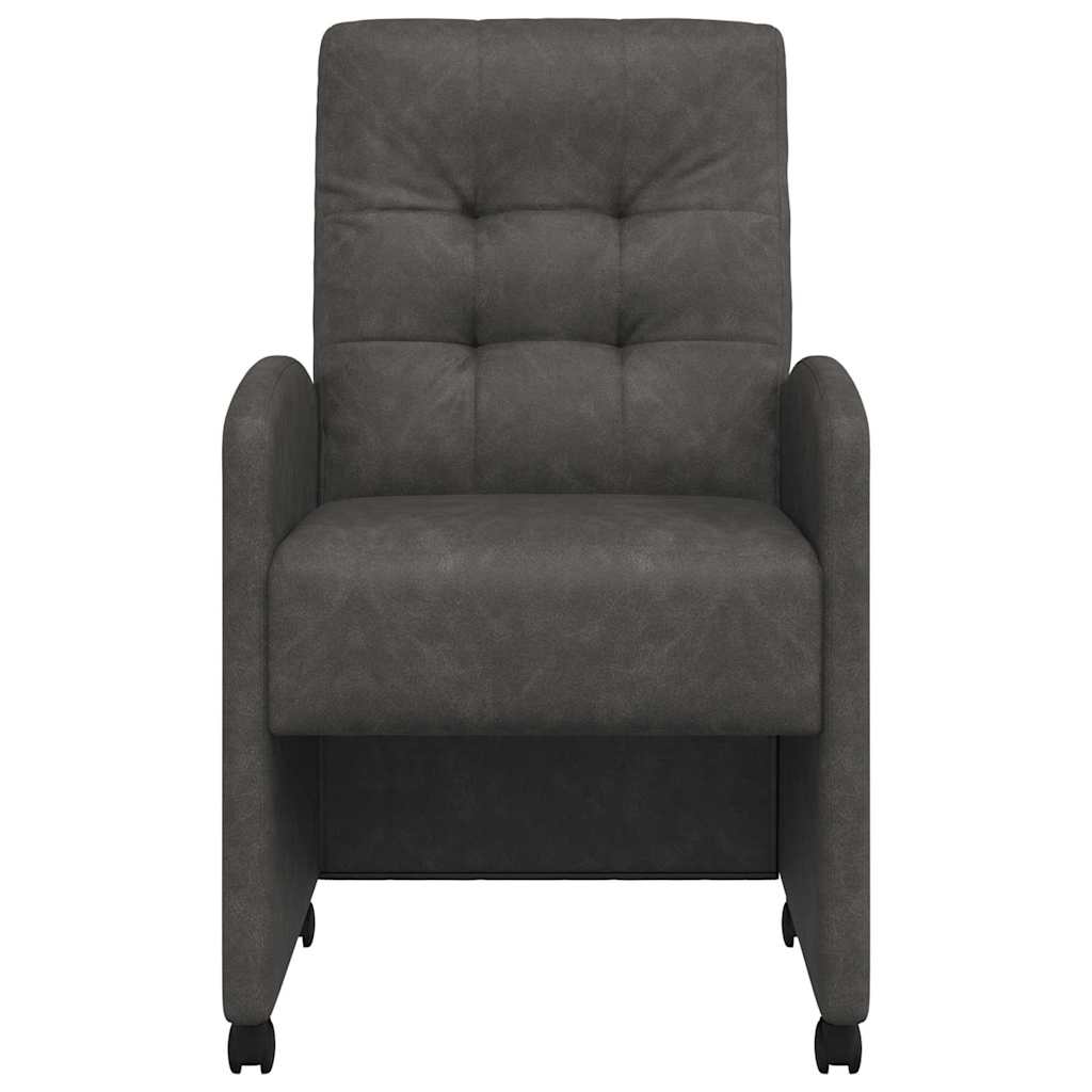 Esszimmerstühle mit Rollen 2 pcs Schwarz 58 x 67 x 97 cm