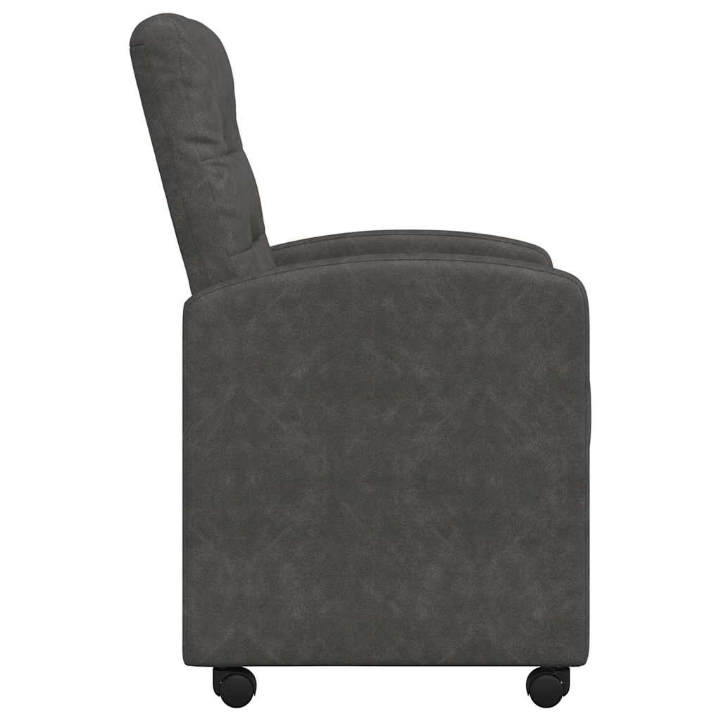 Esszimmerstühle mit Rollen 2 pcs Schwarz 58 x 67 x 97 cm