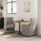 Esszimmerstühle mit Rollen 2 pcs Grau 58 x 67 x 97 cm