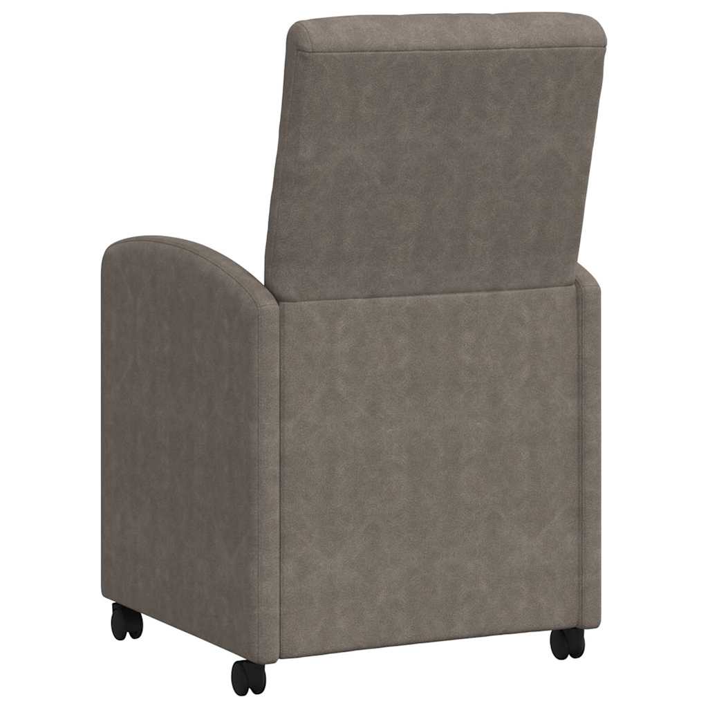 Esszimmerstühle mit Rollen 2 pcs Grau 58 x 67 x 97 cm