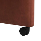 Esszimmerstühle mit Rollen 2 pcs Glänzendes Braun Kunstleder