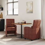 Esszimmerstühle mit Rollen 2 pcs Glänzendes Braun Kunstleder