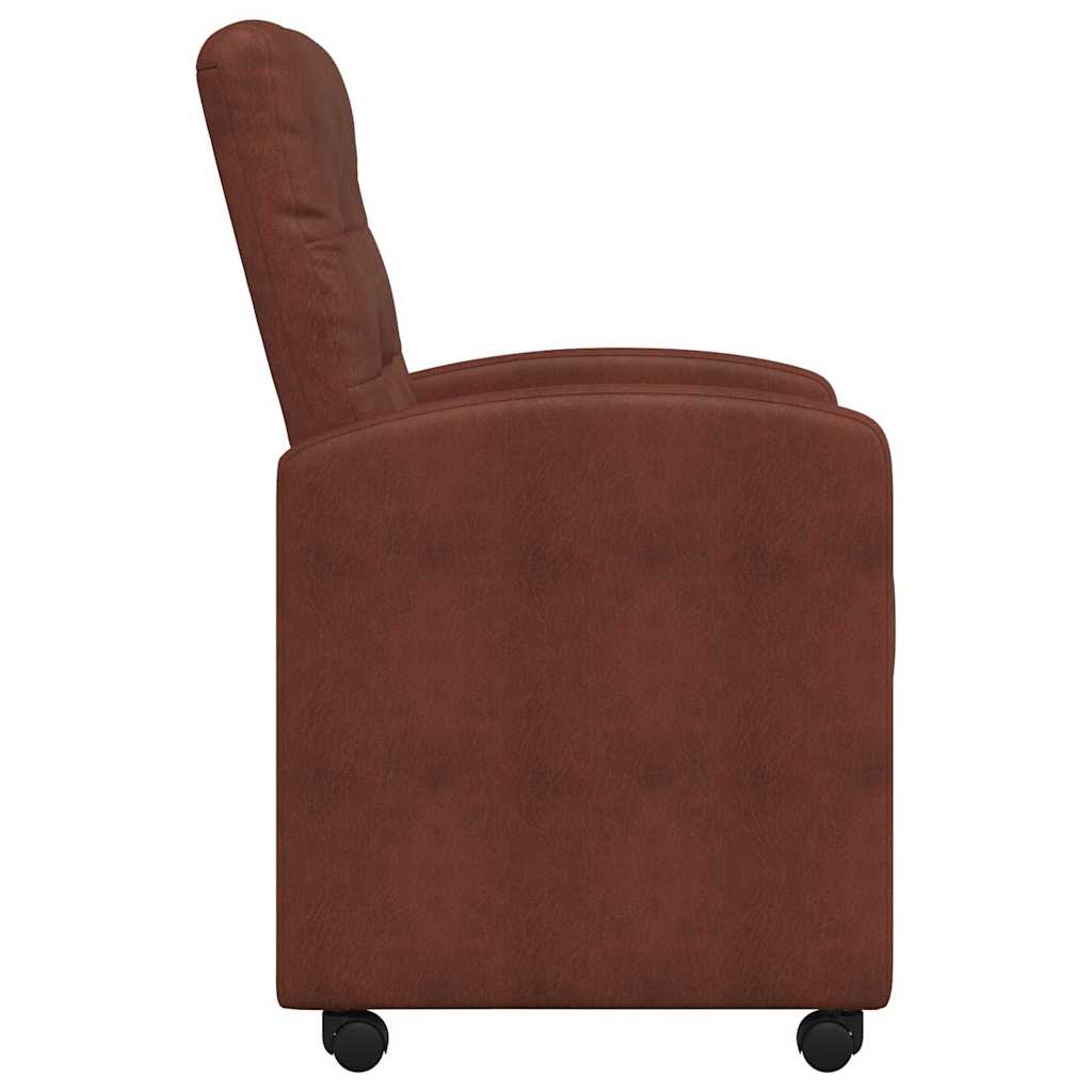 Esszimmerstühle mit Rollen 2 pcs Glänzendes Braun Kunstleder