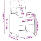 Esszimmerstühle mit Rollen 2 pcs Hellgrau 58 x 67 x 97 cm