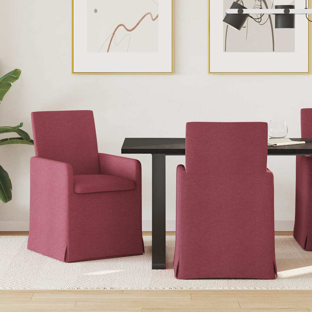 Esszimmerstühle 2 pcs Weinrot 57 x 67 x 95 cm Stoff