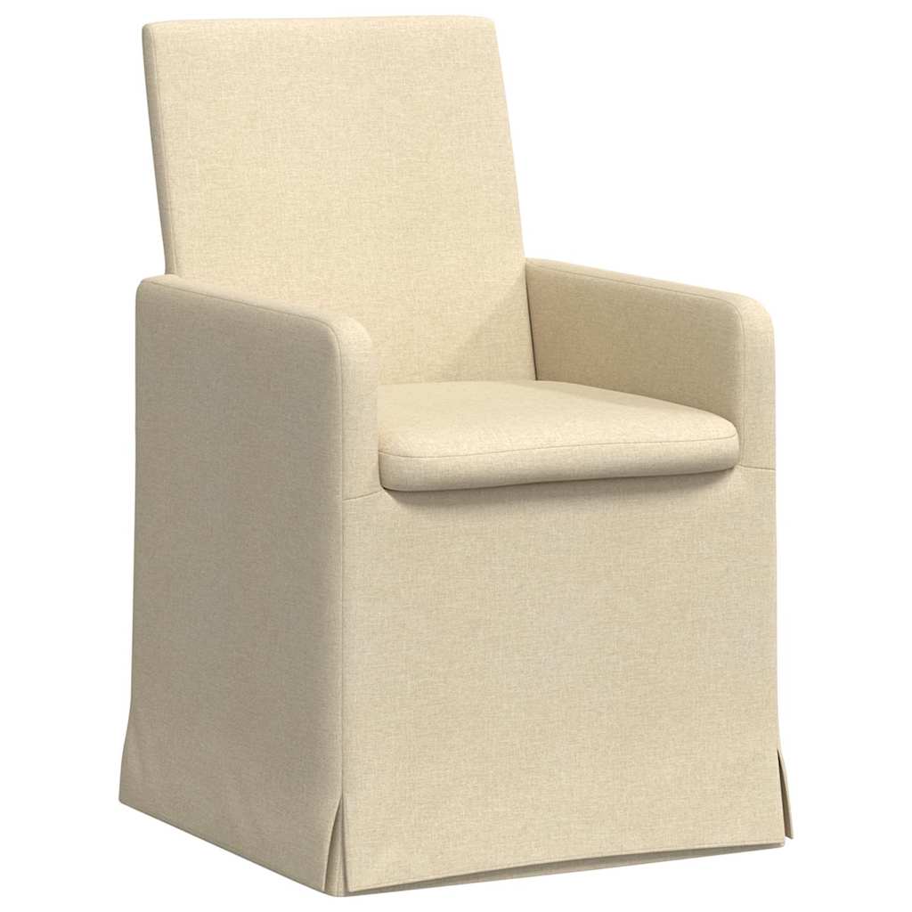 Esszimmerstühle 2 pcs Creme 57 x 67 x 95 cm Stoff