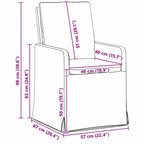 Esszimmerstühle 2 pcs Hellgrau 57 x 67 x 98 cm Stoff