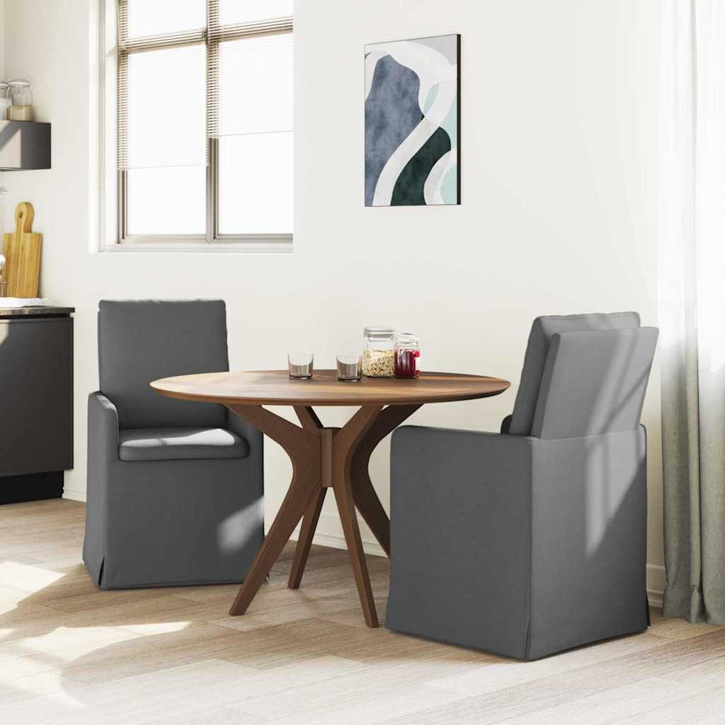 Esszimmerstühle 2 pcs Dunkelgrau 57 x 67 x 98 cm Stoff