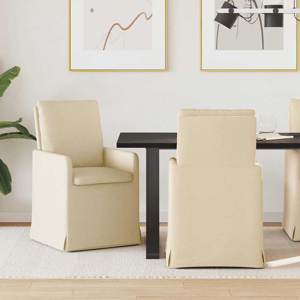 Esszimmerstühle 2 pcs Creme 57 x 67 x 98 cm Stoff