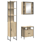 Badezimmermöbel-Set mit Regal 3 pcs Sonoma-Eiche Holzwerkstoff