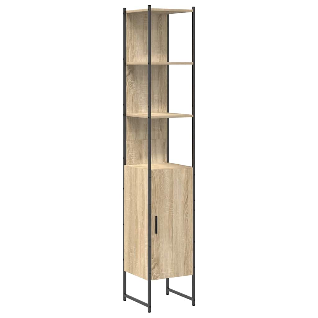 Badezimmermöbel-Set mit Regal 4 pcs Sonoma-Eiche Holzwerkstoff