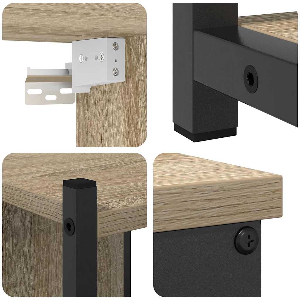 Badezimmermöbel-Set mit Regal 4 pcs Sonoma-Eiche Holzwerkstoff