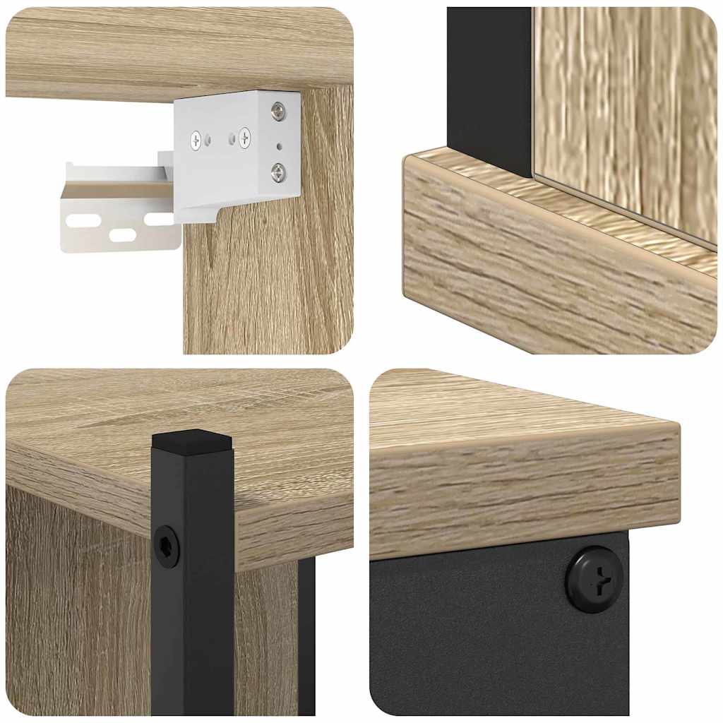 Badezimmermöbel-Set mit Regal 4 pcs Sonoma-Eiche Holzwerkstoff