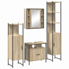 Badezimmermöbel-Set mit Regal 4 pcs Sonoma-Eiche Holzwerkstoff