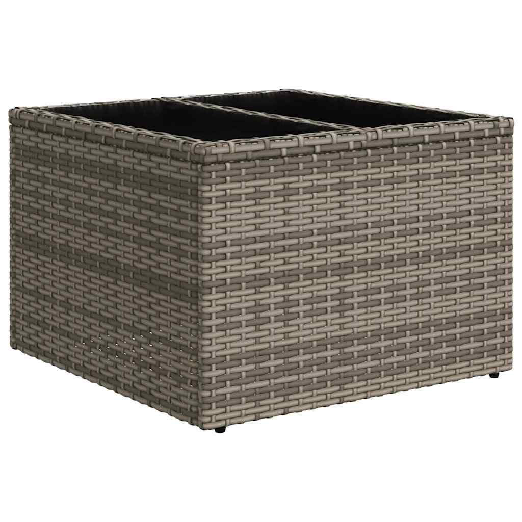 Gartensofa-set mit Kissen 8 pcs Grau und Marineblau Poly-Rattan