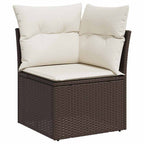 Gartensofa-set mit Speicher 4 pcs Braun Poly-Rattan