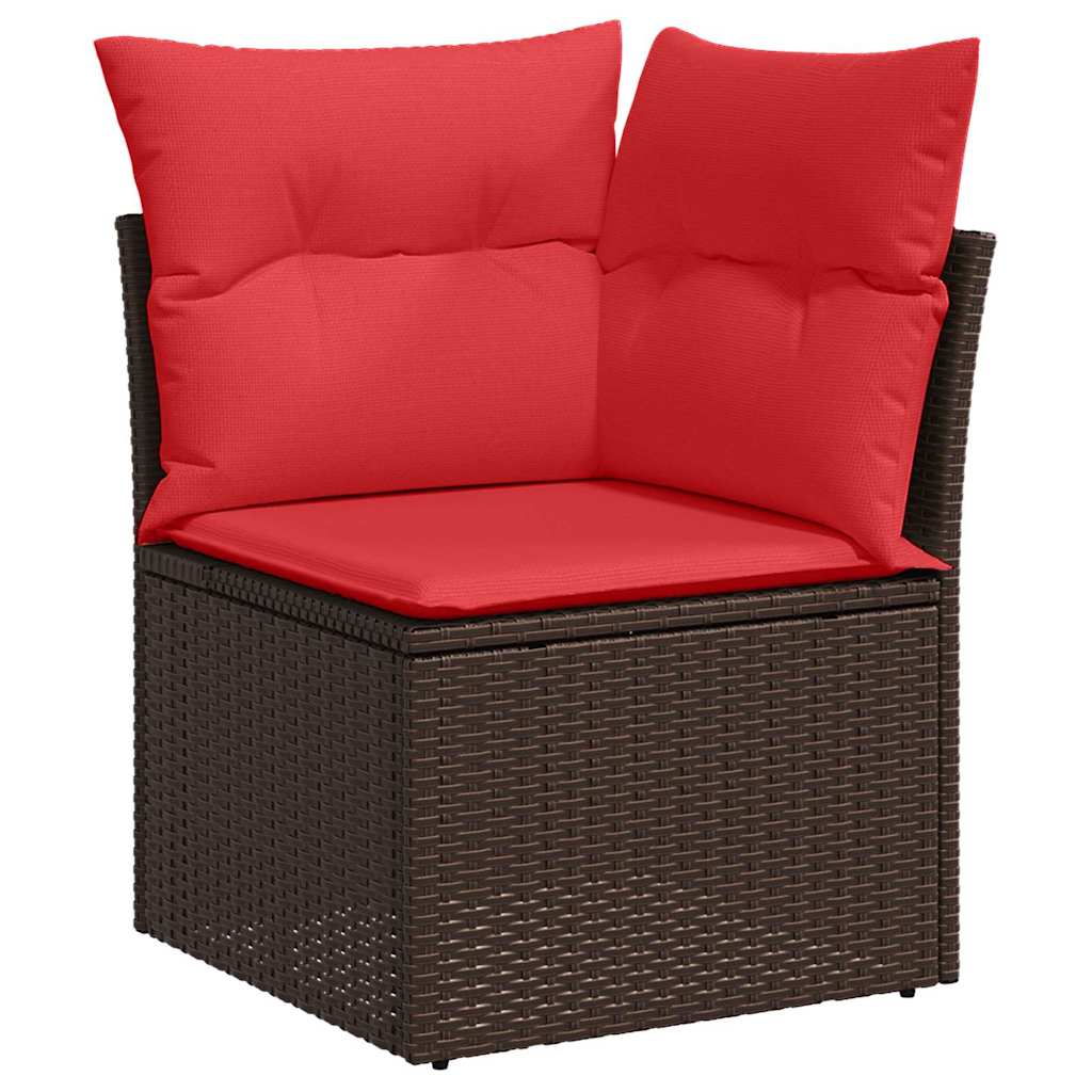 Gartensofa-set mit Speicher 6 pcs Braun Poly-Rattan