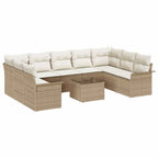 Gartensofa-set mit Speicher 10 pcs Braun Poly-Rattan