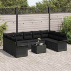 Gartensofa-set mit Speicher 10 pcs Beige Poly-Rattan