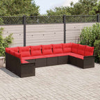 Gartensofa-set mit Speicher 10 pcs Beige Poly-Rattan