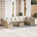 Gartensofa-set mit Speicher 11 pcs Braun Poly-Rattan