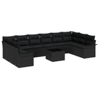Garten-Sofa-Set mit Kissen 11 pcs Beige Poly Rattan