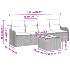 Garten-Sofa-Set mit Kissen 5 pcs Hellgrau und Dunkelgrau