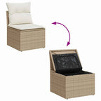 Garten-Sofa-Set mit Kissen mit Speicher 6 pcs Beige und Creme