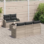 Garten-Sofa-Set mit Kissen 6 pcs Hellgrau und Dunkelgrau