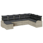 Sofa Set mit Kissen mit Speicher 8 pcs Hellgrau Poly-Rattan