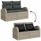 Gartensofa-set mit Kissen 10 pcs Hellgrau Poly-Rattan