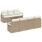 Gartensofa-set mit Kissen 8 pcs Beige und Creme Poly-Rattan