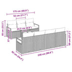 Gartensofa-set mit Kissen 8 pcs Schwarz Poly-Rattan