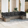 Sofa Set mit Kissen mit Speicher 7 pcs Grau Poly-Rattan