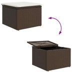 Sofa Set mit Kissen 6 pcs Braun und Creme Poly-Rattan