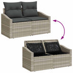 Sofa Set mit Kissen 8 pcs Hellgrau und Dunkelgrau Poly-Rattan