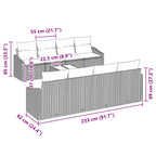 Sofa Set mit Kissen 9 pcs Grau und Marineblau Poly-Rattan