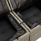 Gartensofa-set mit Kissen 7 pcs Hellgrau Poly-Rattan