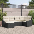 Garten Essgruppe mit Kissen 6 pcs Schwarz und Creme
