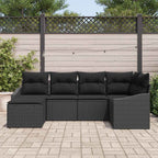 Garten Essgruppe mit Kissen mit Speicher 6 pcs Schwarz