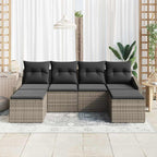 Garten Essgruppe mit Kissen mit Speicher 6 pcs Grau